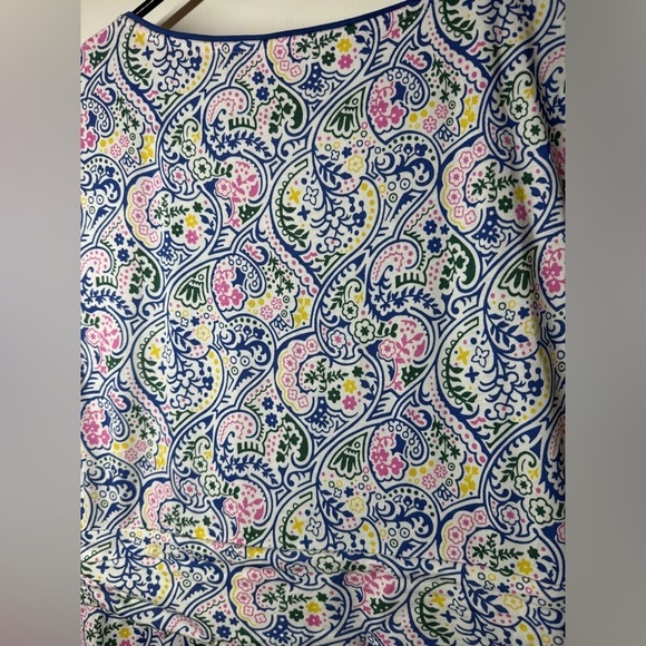 Boden Margot Paisley Floral Jersey Cap Sleeve Sheath Stretchy White Dress 10P - Picture 11 of 14